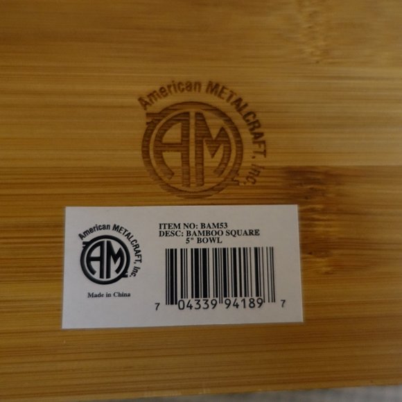 American Metalcraft BAM53 Square Bamboo Bowl - 5" - Picture 5 of 5